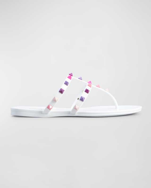5mm Multi Rockstud PVC Thong Sandals